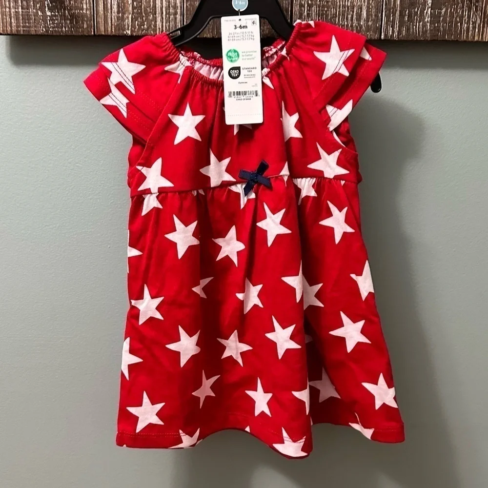 Carter’s Child Of Mine 2 piece Patriotic outfit dress bloomers 3-6 months
